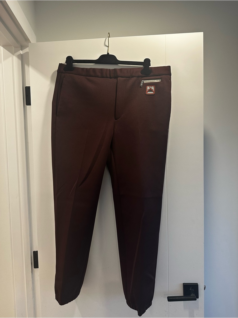 Prada Men's Brown Elastic Cuff Jogger Pants- Runway